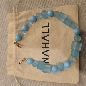 NAHALL Blue Beaded Bag Strap